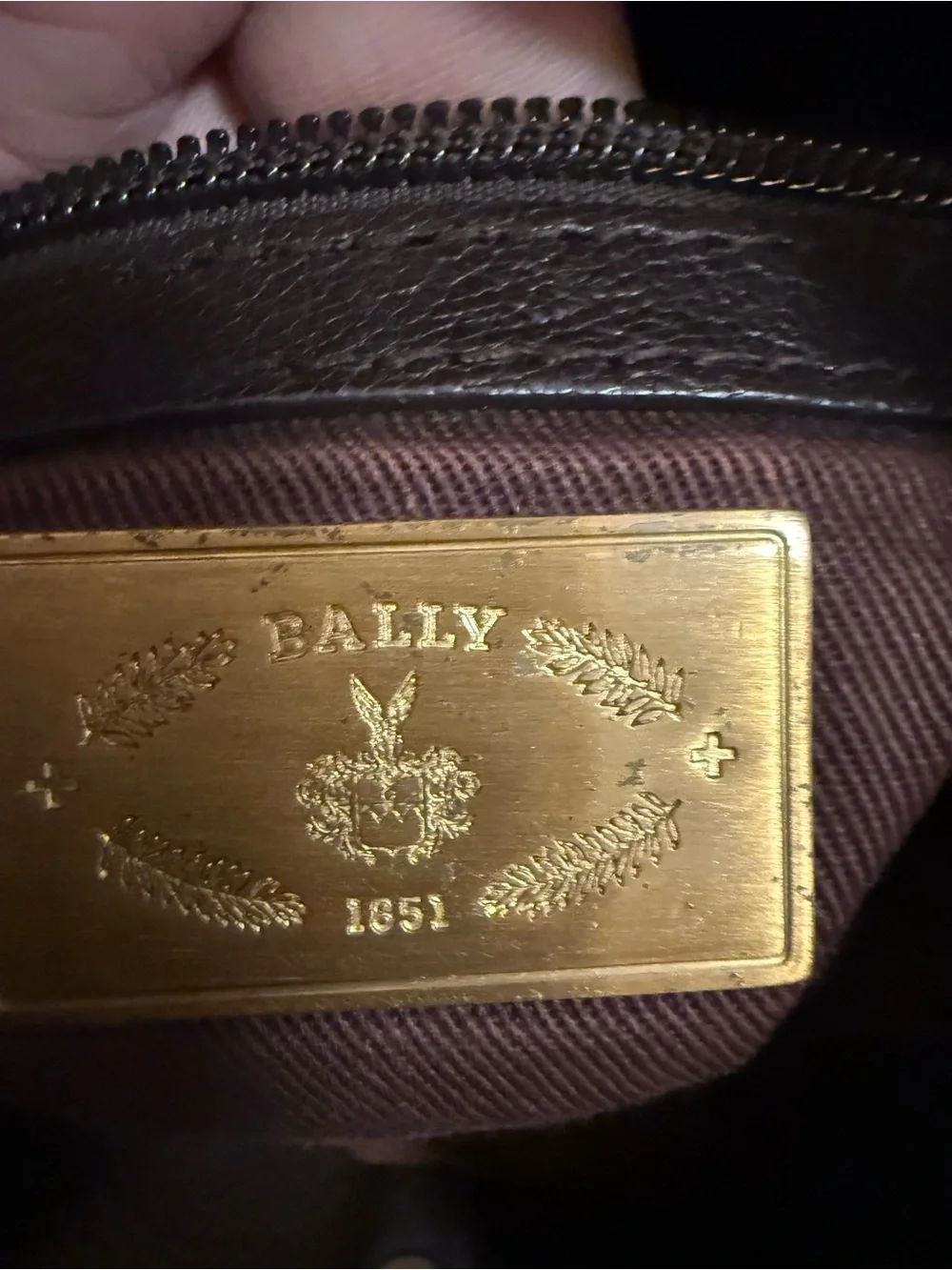 Bally Dark Brown Leather Shoulder Bag with Gold Chain Accent - Picture 8 of 11